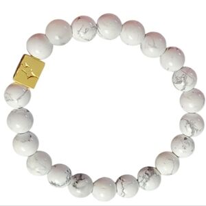 LHS Marble and Gold Plated Beaded Bracelet